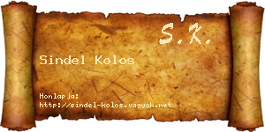 Sindel Kolos névjegykártya